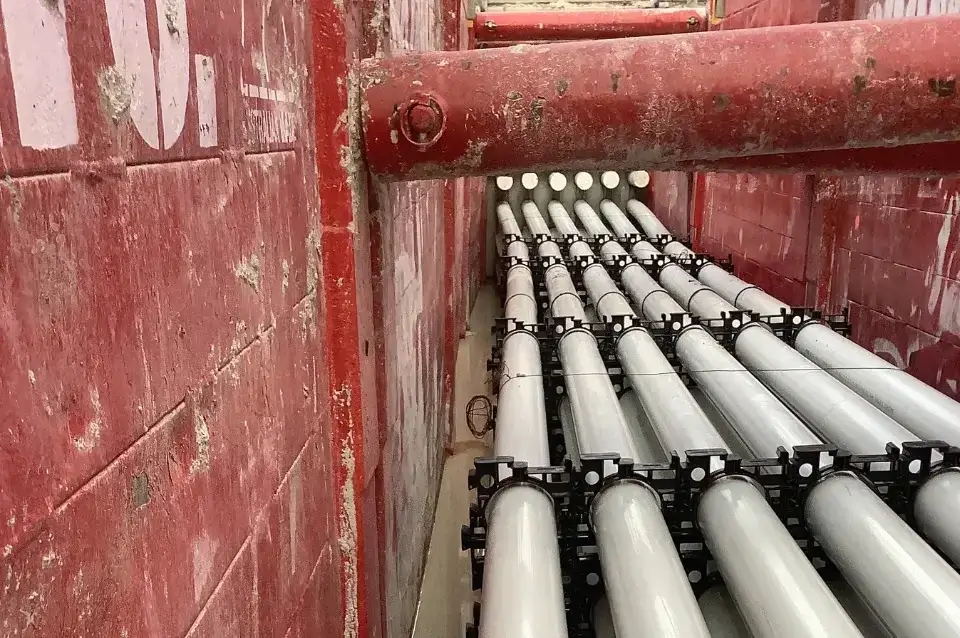 Trench full of pipes