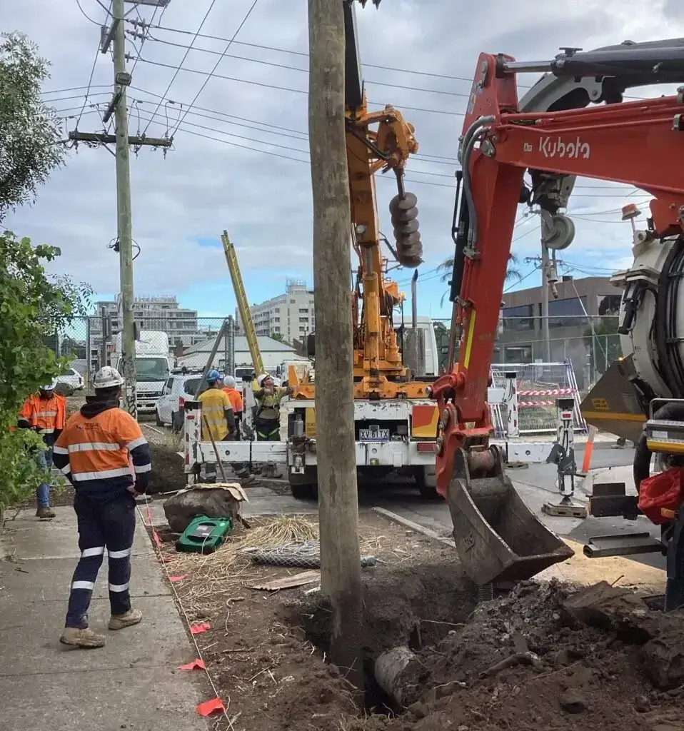 construction crew digging